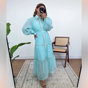 Aqua maxi dress